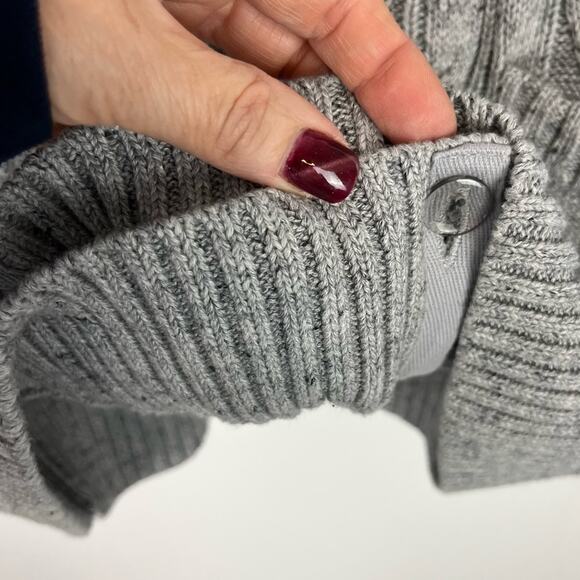 Guess Cardigan Sweater High Neck Double Button Down Pockets Long Waist Medium - Picture 8 of 10